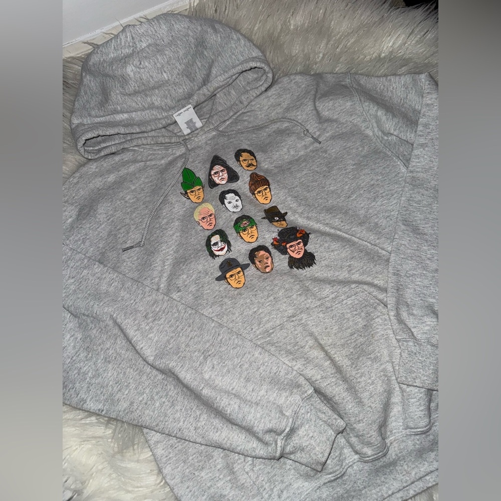 Many Faces of Dwight Schrute Sz M Hoodie The Office Elf Joker Sith Sheriff Anime